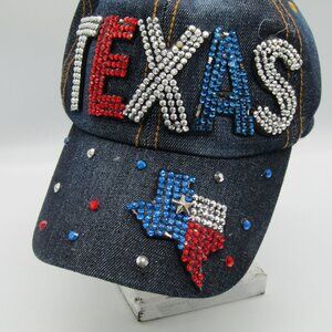 A BEDAZZLED TEXAS BALL CAP